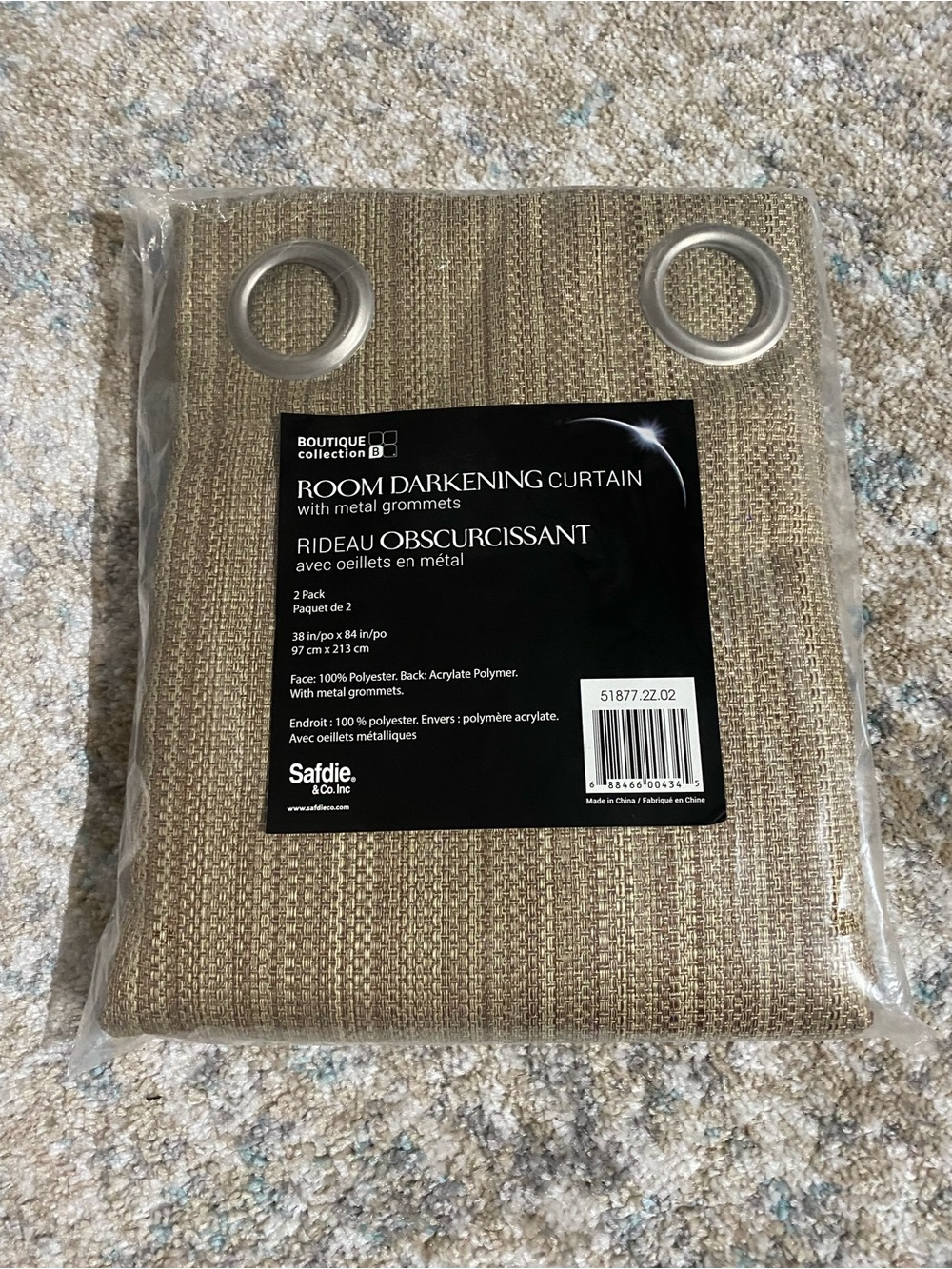 New Boutique Collection Room Darkening Curtain Panels with Metal Grommets